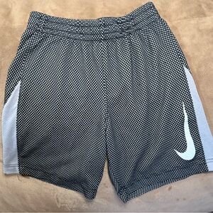 Nike Kids’ Boys 6M (5-6 yrs) Black & White Dri-Fit Athletic Shorts with Swoosh